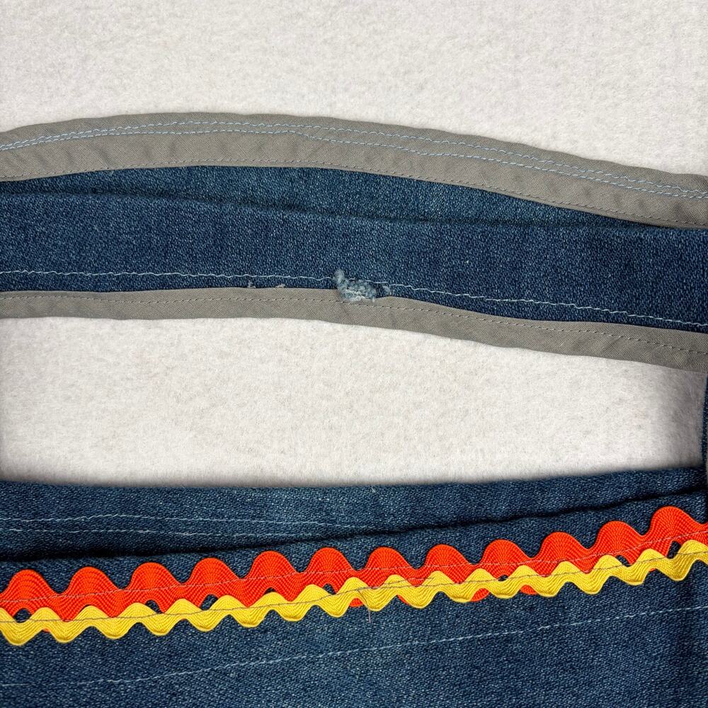 2000s Handmade Patchwork Denim Tote Bag Cottagecore Autumn Whimsy Thanksgiving - Picture 10 of 13